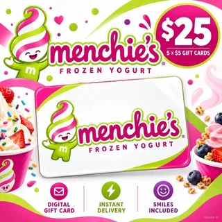 $25.00 CAD Menchie's Frozen Yogurt Gift Card⚡️FLASH SALE ⚡️
