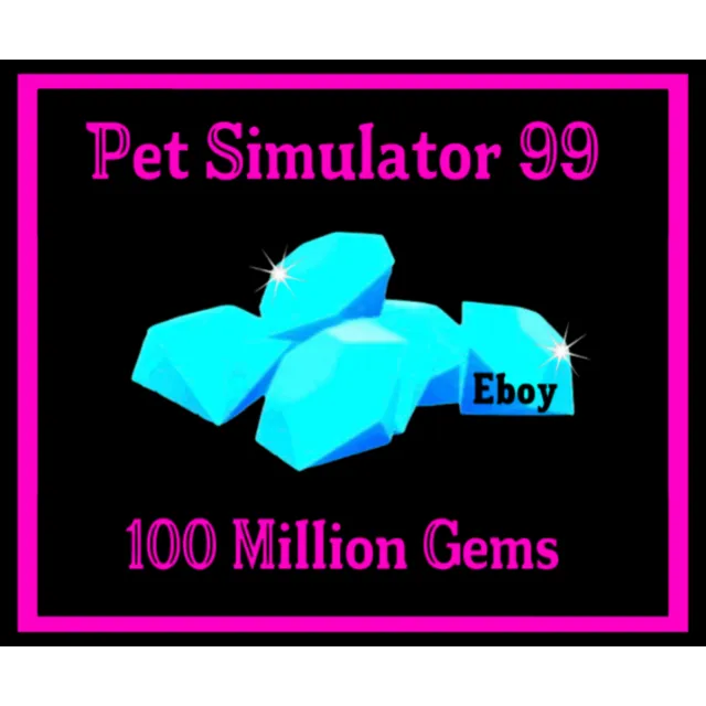 100m Gems Pet Simulator 99 - Roblox Game Items - Gameflip