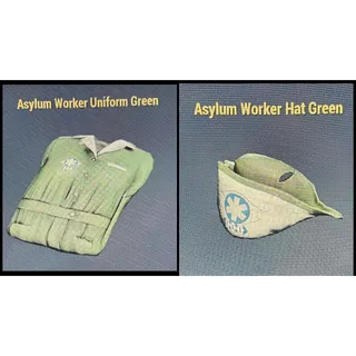 Asylum worker uniform set green
