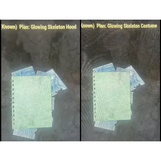 Glowing skeleton costume+hood plan 