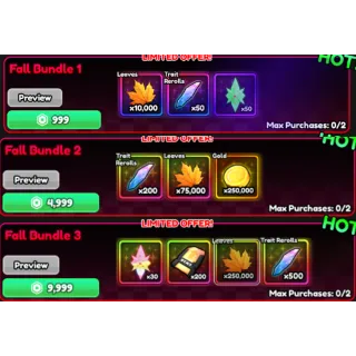 Anime Vanguards- ALL fall Bundle's 