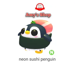 Neon sushi penguin