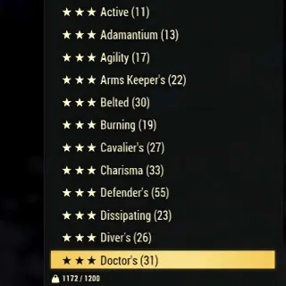 1107x 3* Mods (13284 LegendaryModules)