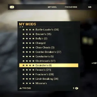 497x 4* Mods (11928 Legendary Modules)