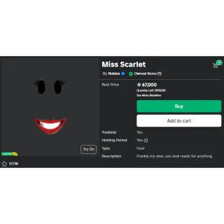 Roblox Limited - Miss Scarlet