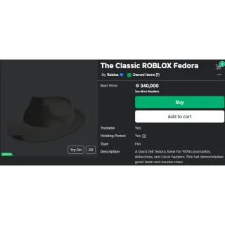 Roblox Limited - Classic fedora