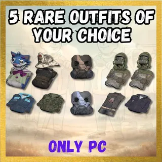 5 Rare Outfits of Your Choice from the List