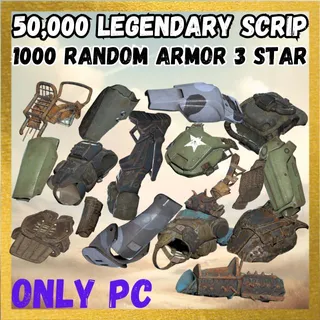 X1000 RANDOM ARMOR 3 STAR(50000 LEGENDARY SCRIP at Legendary Exchange)