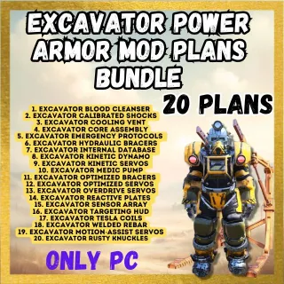 X20 Excavator Power Armor Mod Plans Bundle