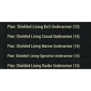 X5 Plan: Shielded Lining Underarmor