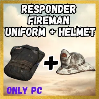 Responder Fireman Uniform + Helmet Apparel