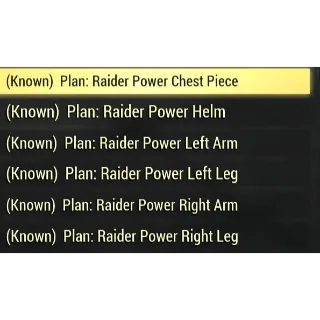 PLANS: Raider Power Armor (6 plans)