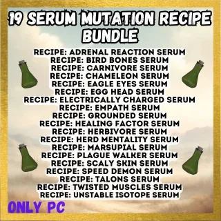 Serum Mutation Recipe Bundle(All 19)