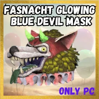 Fasnacht Glowing Blue Devil Mask