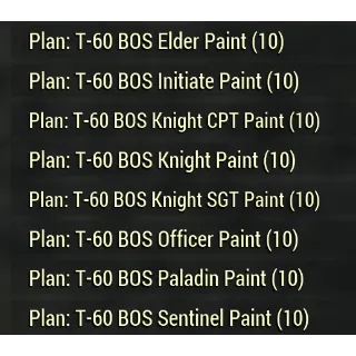 X8 Plans Bundle T-60 BOS Paint