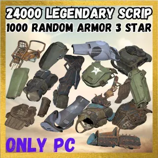 X1000 RANDOM ARMOR 3 STAR(24000 LEGENDARY SCRIP)