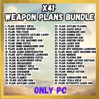 X41 WEAPON PLANS BUNDLE