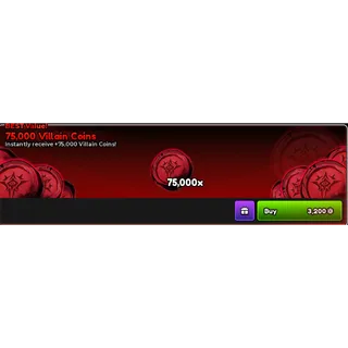 75,000 Villain Coins - Anime Expeditions