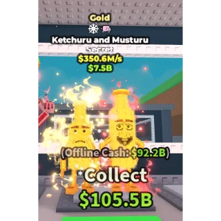 Gold Ketchuru and Musturu 350.6 m/s steal a brainrot 2 traits