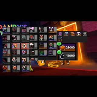 Max Research All Current Toons | All Halloween Toons | All Halloween Skins | 25k Pumpking + 45k Ichor | Dandy's World Account 