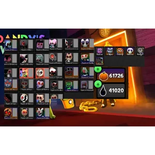 Max Research All Current Toons | All Halloween Toons | 60k Pumpking + 40k Ichor | Dandy's World | Dandy World Account