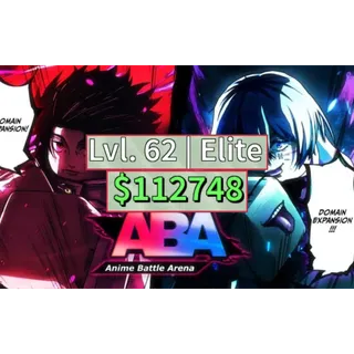 Lvl 62 | 110K Gold Account | Aba | Anime Battle Arena | Roblox