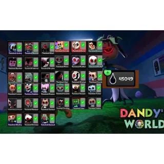 Dandy World Account | Max Twisted Research on All Current Toons except Waxwell | 60k Ichors | Roblox | Dandy's World