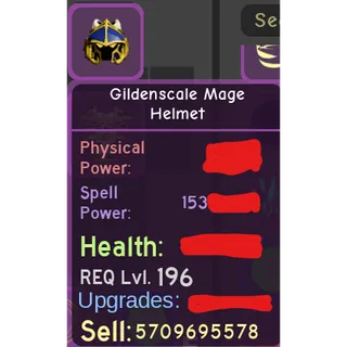 Gildenscale Mage Helmet | Dungeon Quest Reborn | 15.3M Pot | DQR