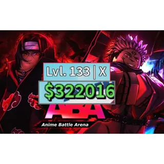 Lvl 133 | 320K Gold Account | Aba | Anime Battle Arena | Roblox