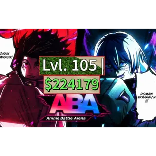 Lvl 109 | 215K Gold Account | Aba | Anime Battle Arena | Roblox
