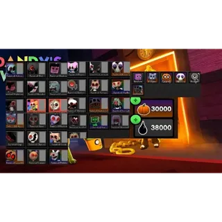 Max Research All Current Toons | All Halloween Toons | All Halloween Skins | 30k Pumpking + 38k Ichor | Dandy's World Account 