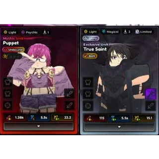 Unbound Puppet | Shiny True Saint | EA | Roblox | Anime Expeditions Clean Account