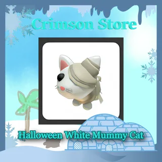 x4 Halloween White Mummy Cat #1