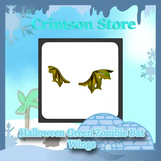 Halloween Green Zombie Bat Wings