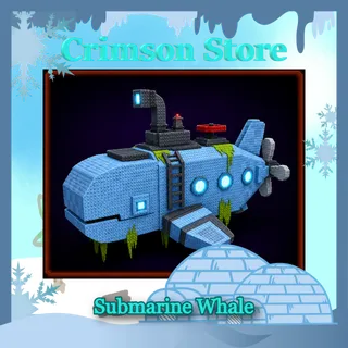 Colossal Gold Glass Submarine Whale