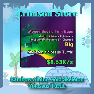 Rainbow Albino Gold Skeleton Colossus Turtle