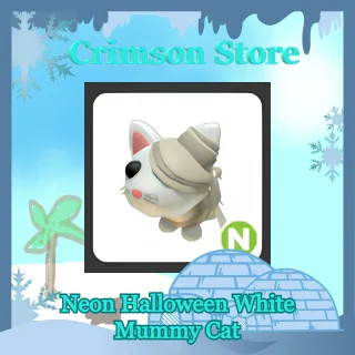 N  Halloween White Mummy Cat
