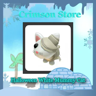 x3 Halloween White Mummy Cat #1