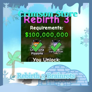 Rebirth 3 Brainrots | CLEAN | 