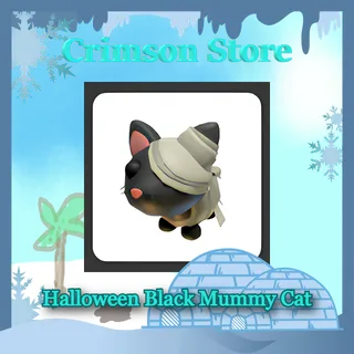 x4 Halloween Black Mummy Cat #1