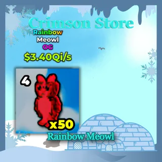 50 Rainbow Meowl - Build Bridge to Brainrots