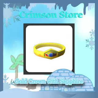 Gold Crown with Sapphire