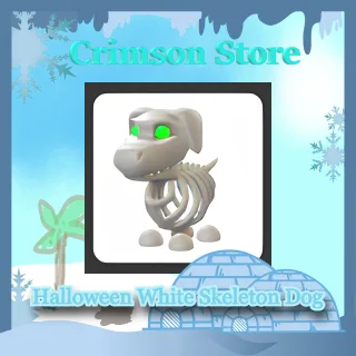 x2 Halloween White Skeleton Dog