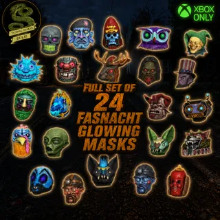 Full set of 24 fasnacht glowing masks