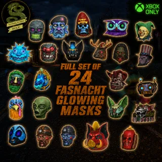 Full set of 24 fasnacht glowing masks