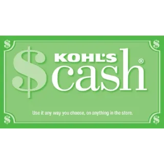 $2000 KOHL'S CASH, 200 codes $10 value