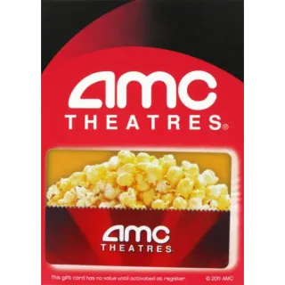 $50.00 AMC THEATRES Giftcard