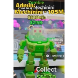 Fortnite Steal the Brainrot Zombie fishini Mechinini 525M/s