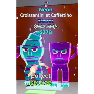 Fortnite Steal the Brainrot Neon Croissantini et Caffettino 1 traited 942.5m/s