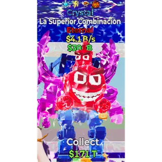 Fortnite Steal the Brainrot Crystal La Superior Combinacion 4.1B/s 4trait Super Rare New